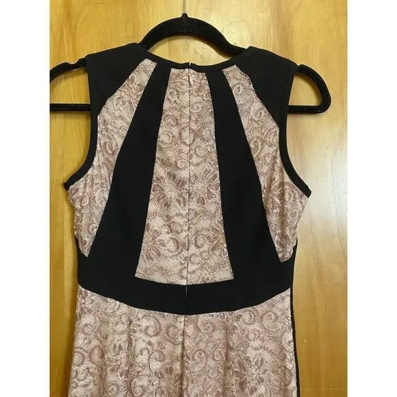 Ivanka Trump Dress Womens 2 Pink Black Sleeveless Metallic - Picture 4 of 9